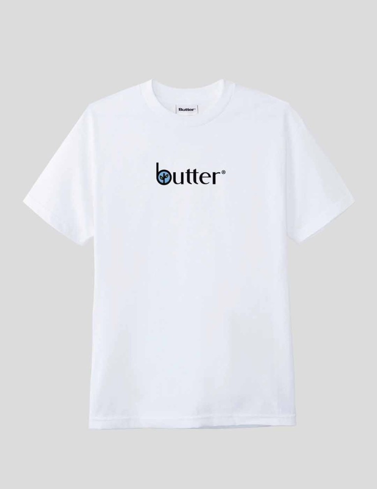 T-shirt BUTTER GOODS foglia classico logo tee bianco